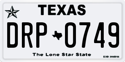 TX license plate DRP0749