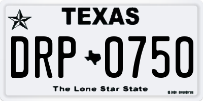 TX license plate DRP0750