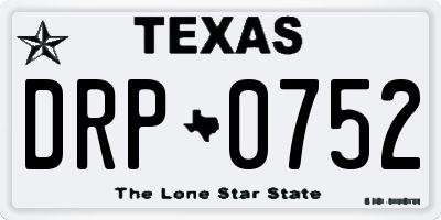 TX license plate DRP0752