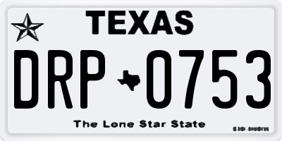 TX license plate DRP0753