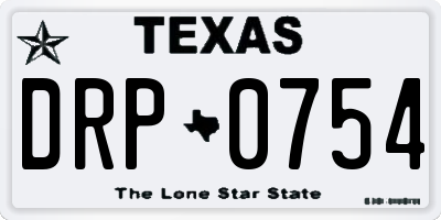 TX license plate DRP0754
