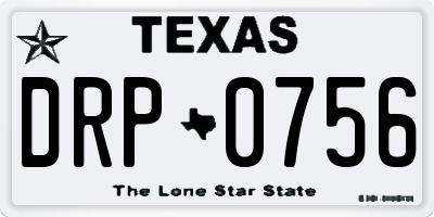 TX license plate DRP0756