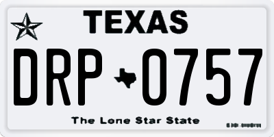 TX license plate DRP0757