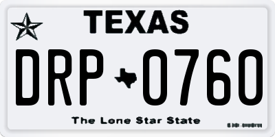 TX license plate DRP0760