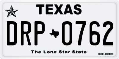 TX license plate DRP0762