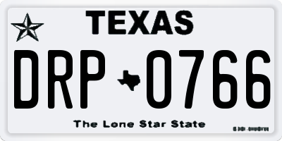 TX license plate DRP0766