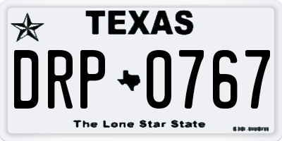 TX license plate DRP0767