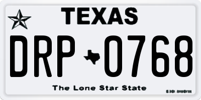 TX license plate DRP0768