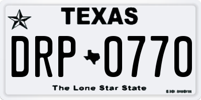 TX license plate DRP0770