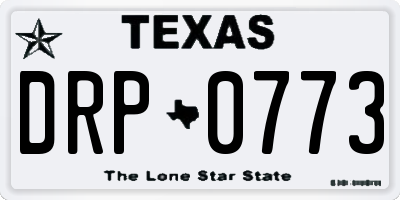 TX license plate DRP0773