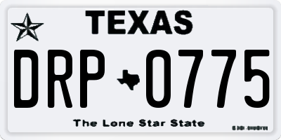 TX license plate DRP0775