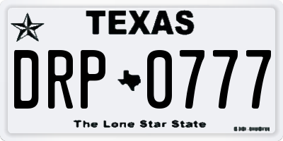 TX license plate DRP0777