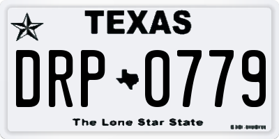 TX license plate DRP0779