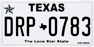 TX license plate DRP0783