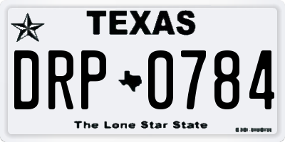 TX license plate DRP0784