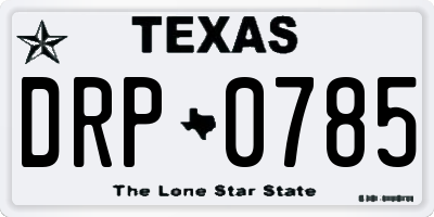 TX license plate DRP0785