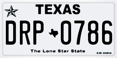 TX license plate DRP0786