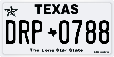 TX license plate DRP0788