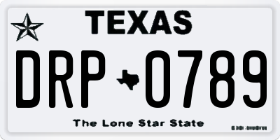 TX license plate DRP0789
