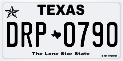 TX license plate DRP0790
