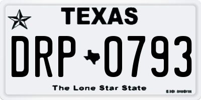 TX license plate DRP0793
