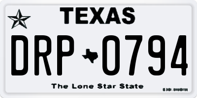 TX license plate DRP0794