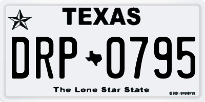 TX license plate DRP0795