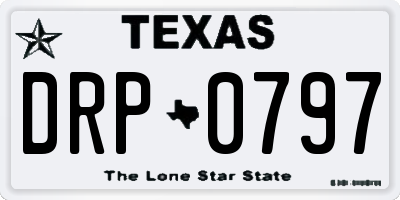 TX license plate DRP0797
