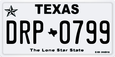 TX license plate DRP0799