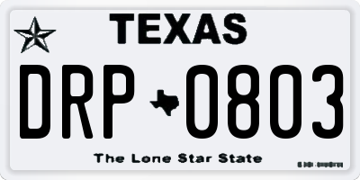 TX license plate DRP0803