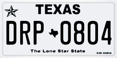 TX license plate DRP0804
