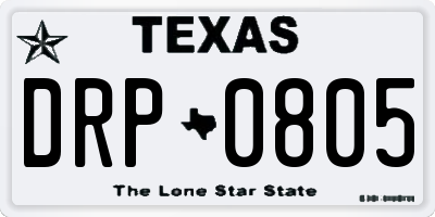 TX license plate DRP0805