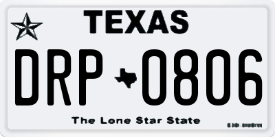 TX license plate DRP0806