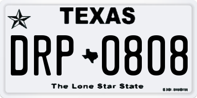 TX license plate DRP0808