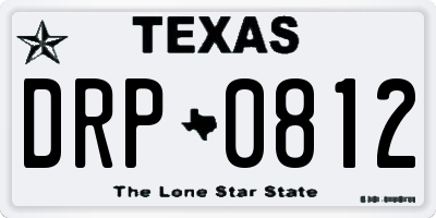 TX license plate DRP0812