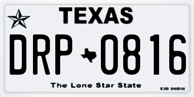 TX license plate DRP0816