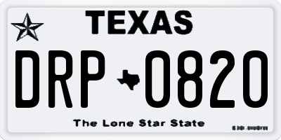 TX license plate DRP0820