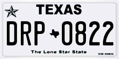 TX license plate DRP0822
