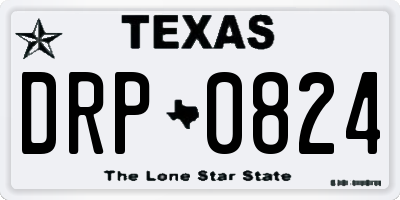 TX license plate DRP0824