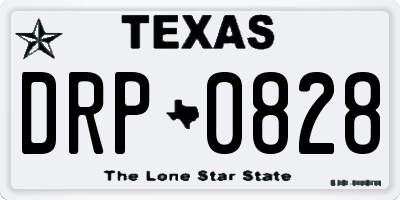 TX license plate DRP0828