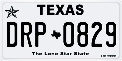 TX license plate DRP0829
