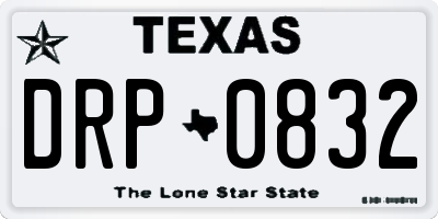 TX license plate DRP0832