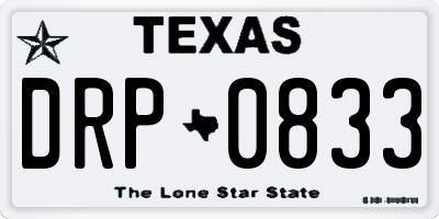 TX license plate DRP0833
