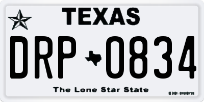 TX license plate DRP0834