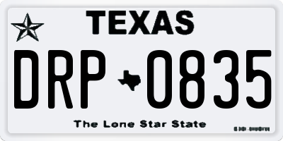 TX license plate DRP0835