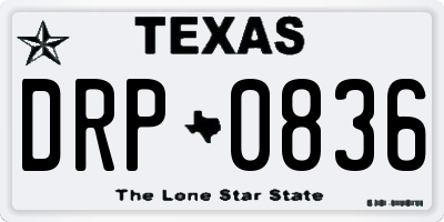TX license plate DRP0836