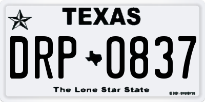 TX license plate DRP0837