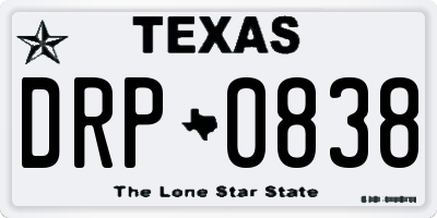TX license plate DRP0838
