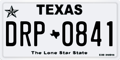 TX license plate DRP0841