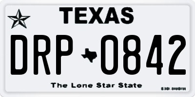 TX license plate DRP0842